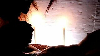 candlelight romantic deepthroat blowjob party ends in hot facial cumshot explosion!