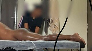 caught flashing dick during sneaky massage handjob