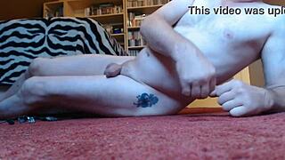 my chubby bod flexes small uncut cock workout