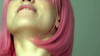 hot pink haired nikki hill rides rubber cock wildly 😈🍆💦