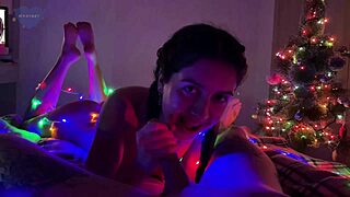 stepsister strokes cock then delivers epic head