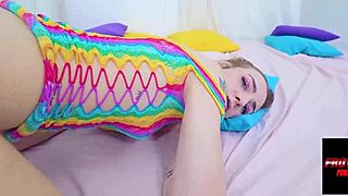 Hot blonde slut takes bareback anal pounding no condom creampie!