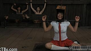 four petite angels cram tight 18+ cage together