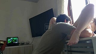 pretty latina wife puts cute pussy on table for fetish play