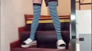 i rub dildo with big ass latina friend then take her huge cock pounding