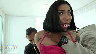 Eva Perez caught for brutal 4-guy anal DAP rimming footjob pounding