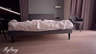 A CURLY-HAIRED MODEL IN SNEAKERS GETS SWEET CREAMPIE FEET FETISH POUND