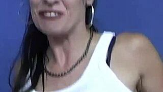 busty cougar ANJELICA works that BBC at the gloryhole like a pro