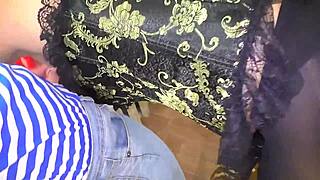 watch mature lady's thong ass take cock in corset anal!