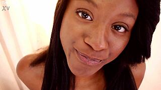 lexxi deepthroats ebony big white cock pov swallows jizz load