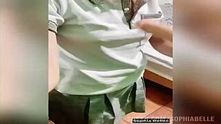 Nerdy mexican sophia bellee stuffs toy then school friend fucks her dorm vid