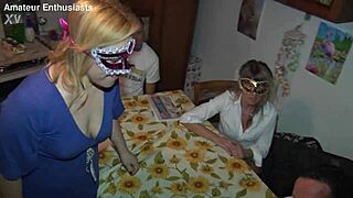 girl swarmed by cocks in milf teen orgy