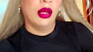 Ladyboy transexual rica strokes cock wildly??