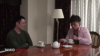 japanese milf blows then takes hard creampie pounding