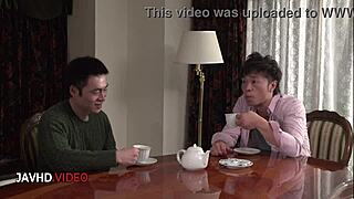 japanese milf blows then takes hard creampie pounding