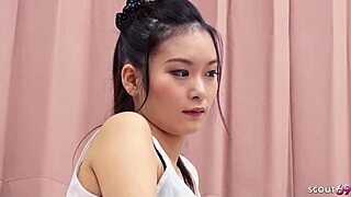 Petite Asian virgin teen Ako Nishino seduces old perv for uncensored creampie ride!