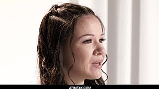 casting brunette alison rey masturbates shaved pussy to wild orgasm