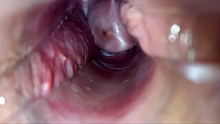 vagina throbs with intense pulsating orgasm close up