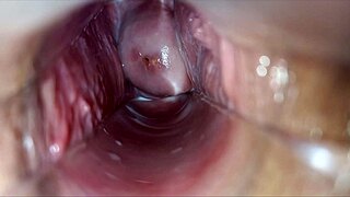vagina throbs with intense pulsating orgasm close up
