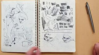 Quick parker ballpoint sketchbook doodle captures latina doggy foot fetish vibe