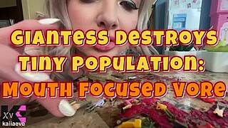giantess chews tiny 18+ victims in mouth vore fetish destruction