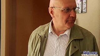 Sucking Grandpa's Dick Then Riding Him Like A Total Slut!