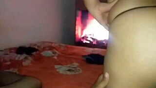 check out this horny colombian teen's homemade big cock ride