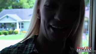 mmm, country girl montana's petite shaved pussy takes my cock deep in pov swallow