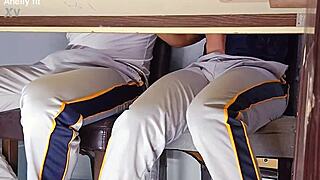 Hot college girl ditches uniform for wild classroom sex