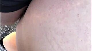 Bbw Milf's Hairy Pussy Pounded Outdoors Doggystyle