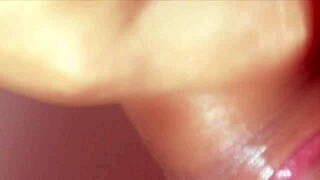 a japanese stepmom sneaks peek at son's porn close-up blowjob cum