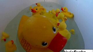 sexy nadia masturbates hardcore in bath with big tits out