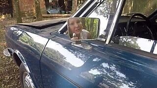 Wanna watch this sensual MILF creampie herself voyeur style in her ride?