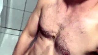 Bodybuilder casts Brazilian slave for huge cock humiliation