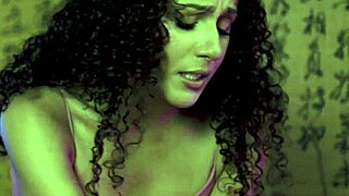 liv revamped & queenie sateen busty brunettes 😍 curly teen masseuse seduces horny client into lesbian kiss & lick fest