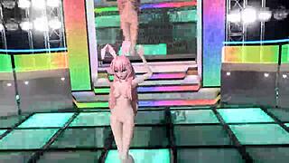 Megurine Luka Vocaloid nude bunny costume reveals big tits ass