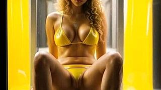 blonde in leather boots bends over for doggystyle street fuck