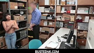 Busted4k Officer Rips Aryana Amatista's Clothes For Petite Fuck!