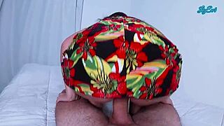 Ella's Big Ass Latina Cowgirl Ride Milks Huge Creampie from Monster Cock