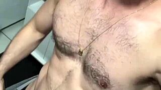 Bodybuilder casts Brazilian slave for huge cock humiliation
