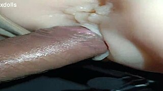 trailer candy beige panties close up vaginal desk doggystyle creampie quickie