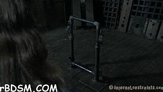 bound slut punished with sloppy deepthroat and rough femdom fucking