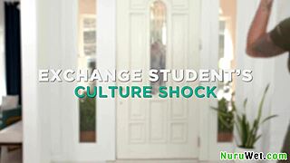 gorgeous busty blonde milf alexis malone drenches big boobs in nuru gel to seduce client!