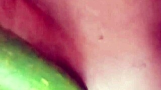 Sister's Bath Pussy Fucked by Sponge Gourd