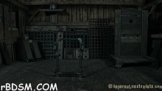 bound slut punished with sloppy deepthroat and rough femdom fucking