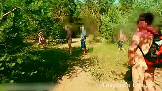 blonde flashes natural boobs topless on balcony publicly