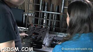 bound slut punished with sloppy deepthroat and rough femdom fucking