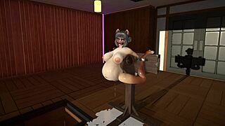 furry cat dildoes pump up wild cum inflation