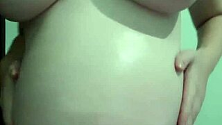 pregnant wife's cream floods during sensual lingerie massage