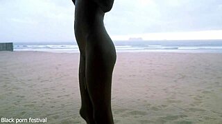 Skinny Ebony Ranch Girl Dances Naked In Rain!